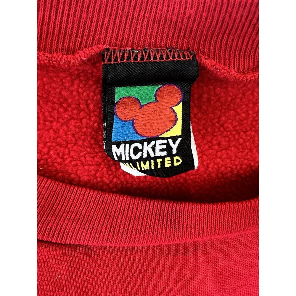 Mickey Minnie Sweatshirt Men's large 90s Unlimited‎ Red Crewneck size tag ripped - Picture 4 of 6